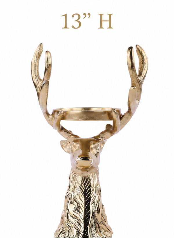 Gold-Finish Aluminum Antler Candleholder, 2 Sizes