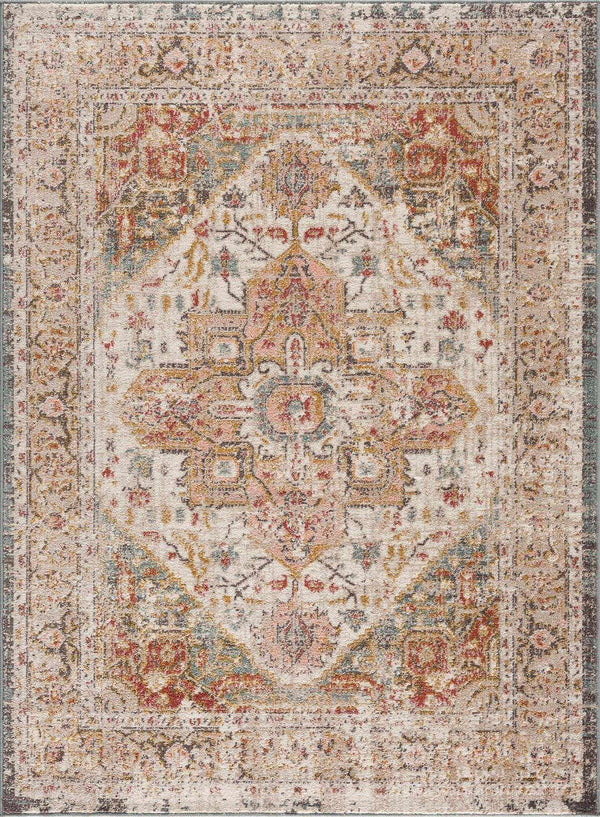 Distressed Medallion Area Rug