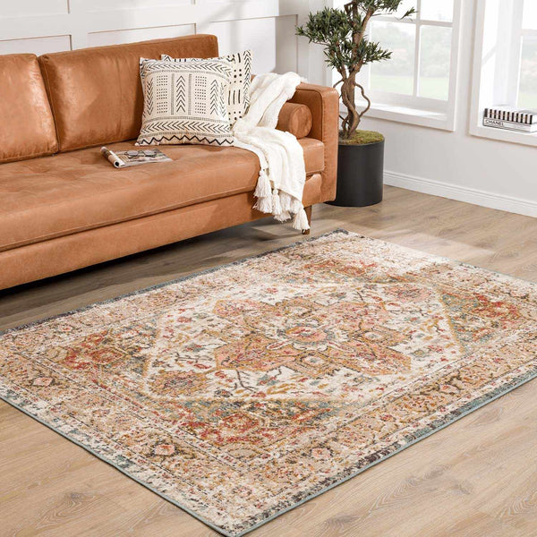 Distressed Medallion Area Rug