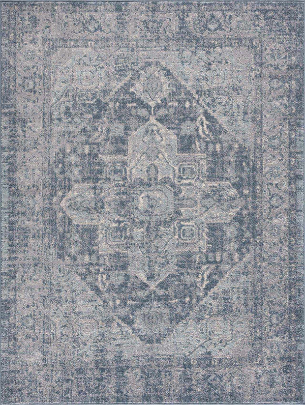 Blue Medallion Woven Area Rug