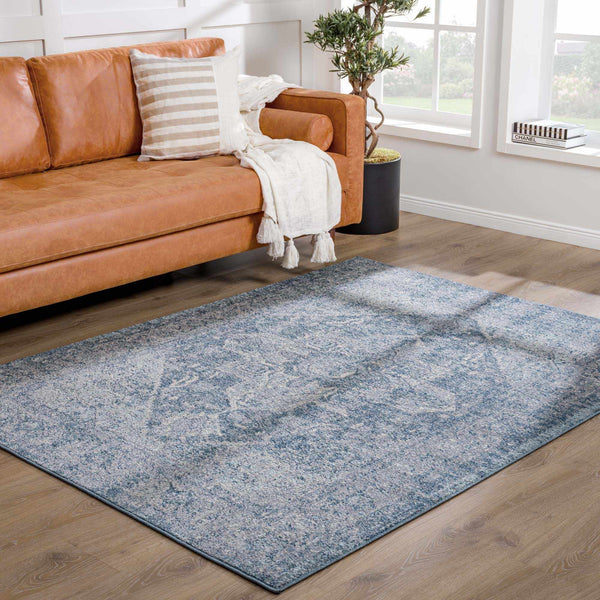 Blue Medallion Woven Area Rug