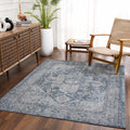 Blue Medallion Woven Area Rug