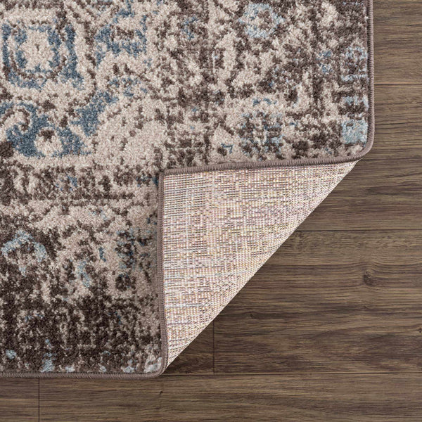 Dark Brown Medallion Area Rug