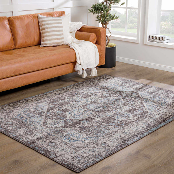 Dark Brown Medallion Area Rug