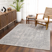 Gray Medallion Woven Area Rug