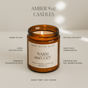 Hello Fall Soy Candle, Amber Jar, 9 oz