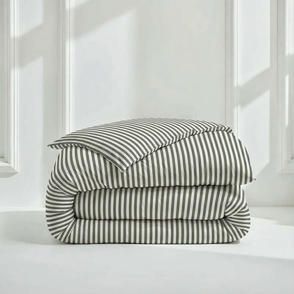 Sateen Cotton Stripe Duvet Cover