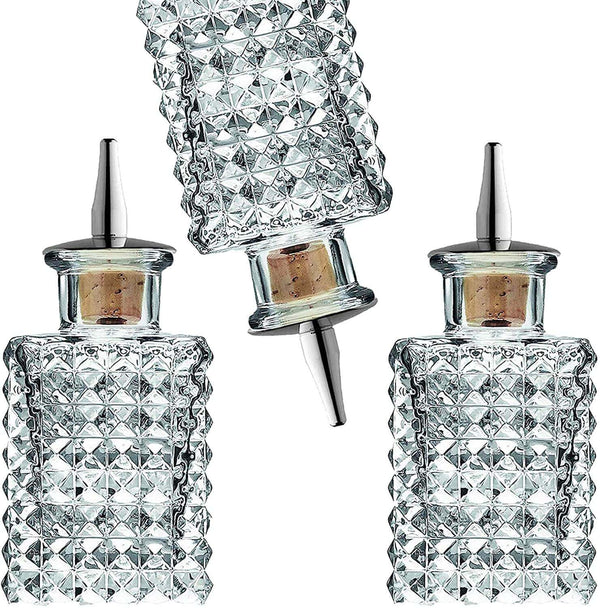 Faceted Glass Bitters Bottle