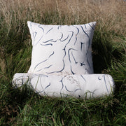 Figure Print Cotton Bolster Pillow