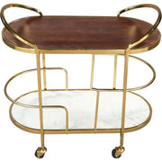 Gold-Tone Oval Two-Tier Bar Cart — alternate view or variant option