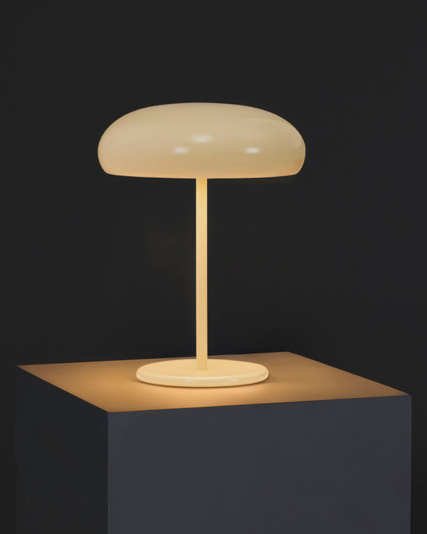 Dome Shade Cream Metal Table Lamp