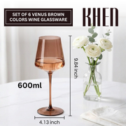 Amber-Tinted Tall Wine Glass Set