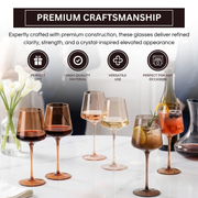 Amber-Tinted Tall Wine Glass Set