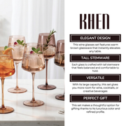 Amber-Tinted Tall Wine Glass Set