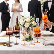 Close-up of glass clarity and rim detail — Tinted Glass Tall Wine Glasses Set