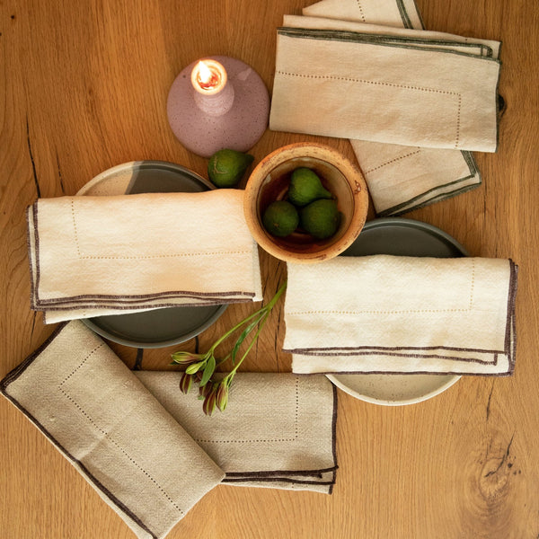 Hemstitch Linen Napkin Set