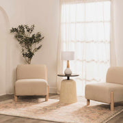 White Ceramic Wood Table Lamp