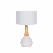 White Ceramic Wood Table Lamp