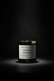 Luxury Escape Candle — Signature Collection by Fine Dining 4 Home, 11 oz bergamot/sea salt/amber soy-coconut wax candle, hand poured in USA