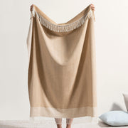 Herringbone Border Fringe Throw