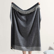 Herringbone Border Fringe Throw