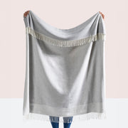 Herringbone Border Fringe Throw