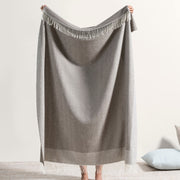 Herringbone Border Fringe Throw