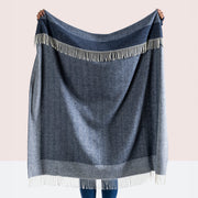 Herringbone Border Fringe Throw