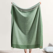 Herringbone Border Fringe Throw