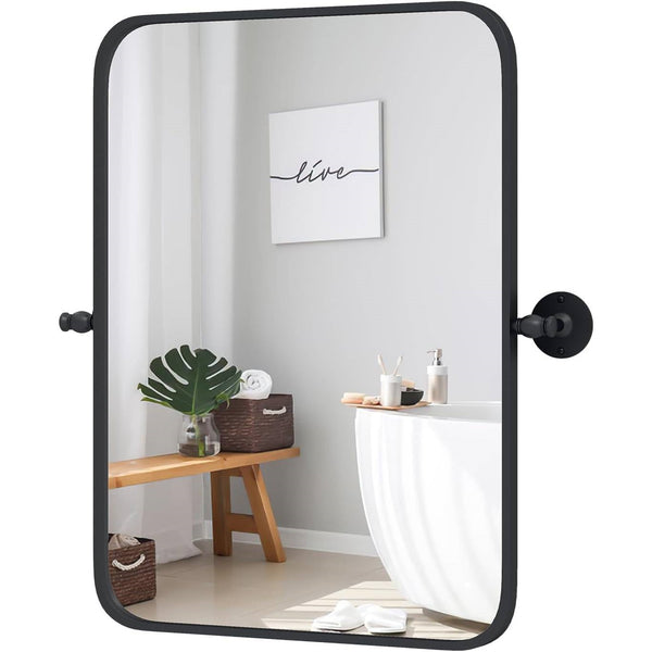 Matte Black Pivot Wall Mirror