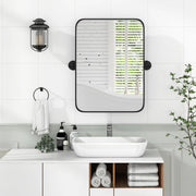 Matte Black Pivot Wall Mirror