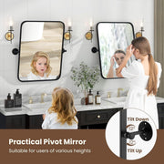 Matte Black Pivot Wall Mirror