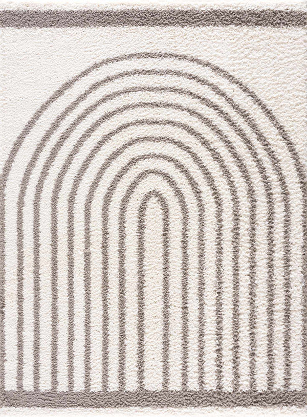 Plush Arch-Pattern Taupe Area Rug
