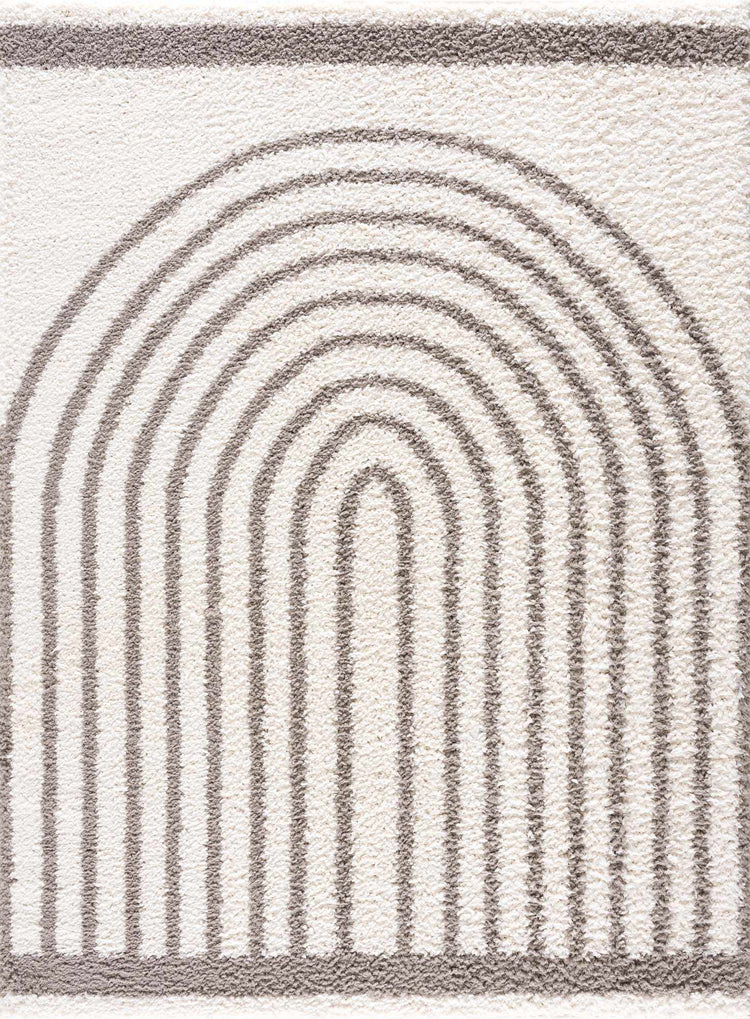 Plush Arch-Pattern Taupe Area Rug