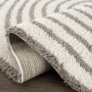 Plush Arch-Pattern Taupe Area Rug
