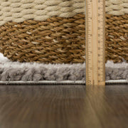 Plush Arch-Pattern Taupe Area Rug