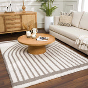 Plush Arch-Pattern Taupe Area Rug