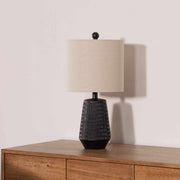 Carved Resin Black Table Lamp