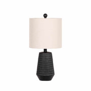 Carved Resin Black Table Lamp