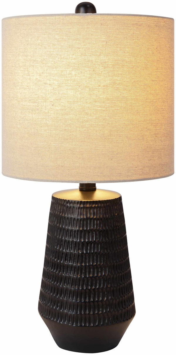 Carved Resin Black Table Lamp