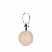 Round Ceramic Linen-Shade Table Lamp