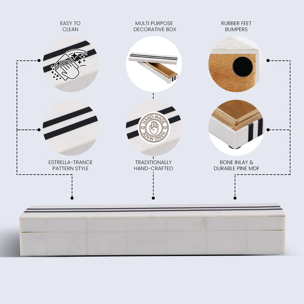 Bone Inlay Stripe Decorative Storage Box