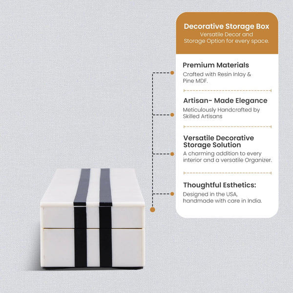 Bone Inlay Stripe Decorative Storage Box