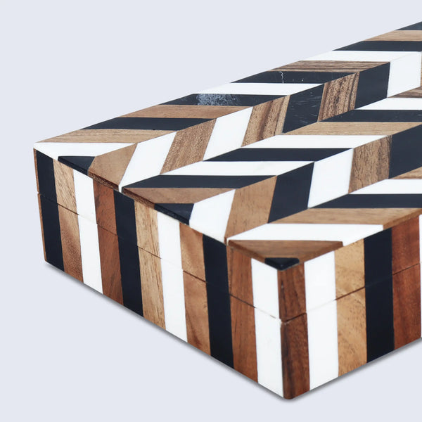 Resin Inlay Wood Marquetry Decorative Box
