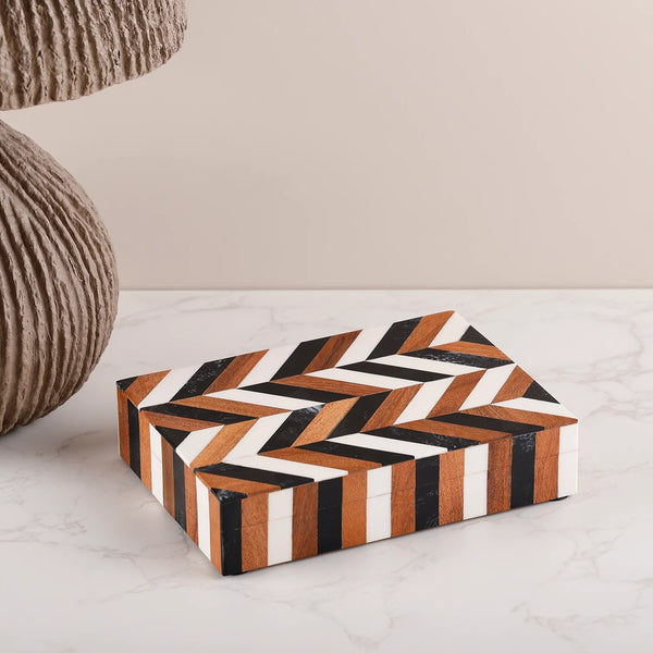 Resin Inlay Wood Marquetry Decorative Box