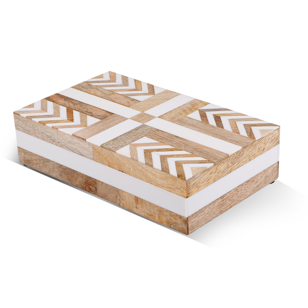 Resin Inlay Wood Decorative Storage Box