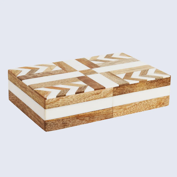 Resin Inlay Wood Decorative Storage Box