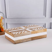 Resin Inlay Wood Decorative Storage Box