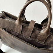 Full-Grain Leather Laptop Briefcase