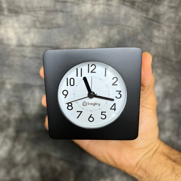 Wood-Frame Silent Analog Alarm Clock